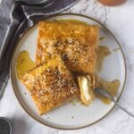 Feta in phyllo with honey & sesame
