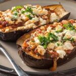 Grilled eggplant with feta